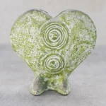 Ceramic vase, 'Spiral Fossil Heart' Natural fiber wall art, 'African Monkey Mask II'