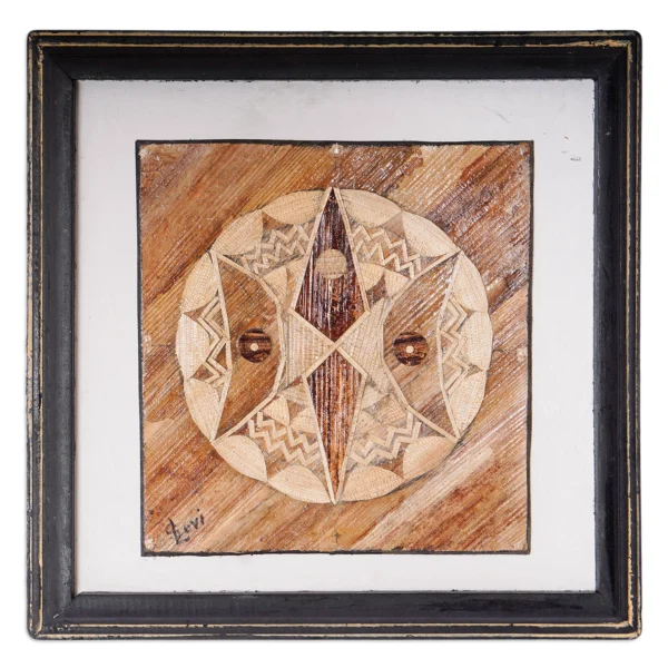 Natural fiber wall art, 'Baule Mask I'